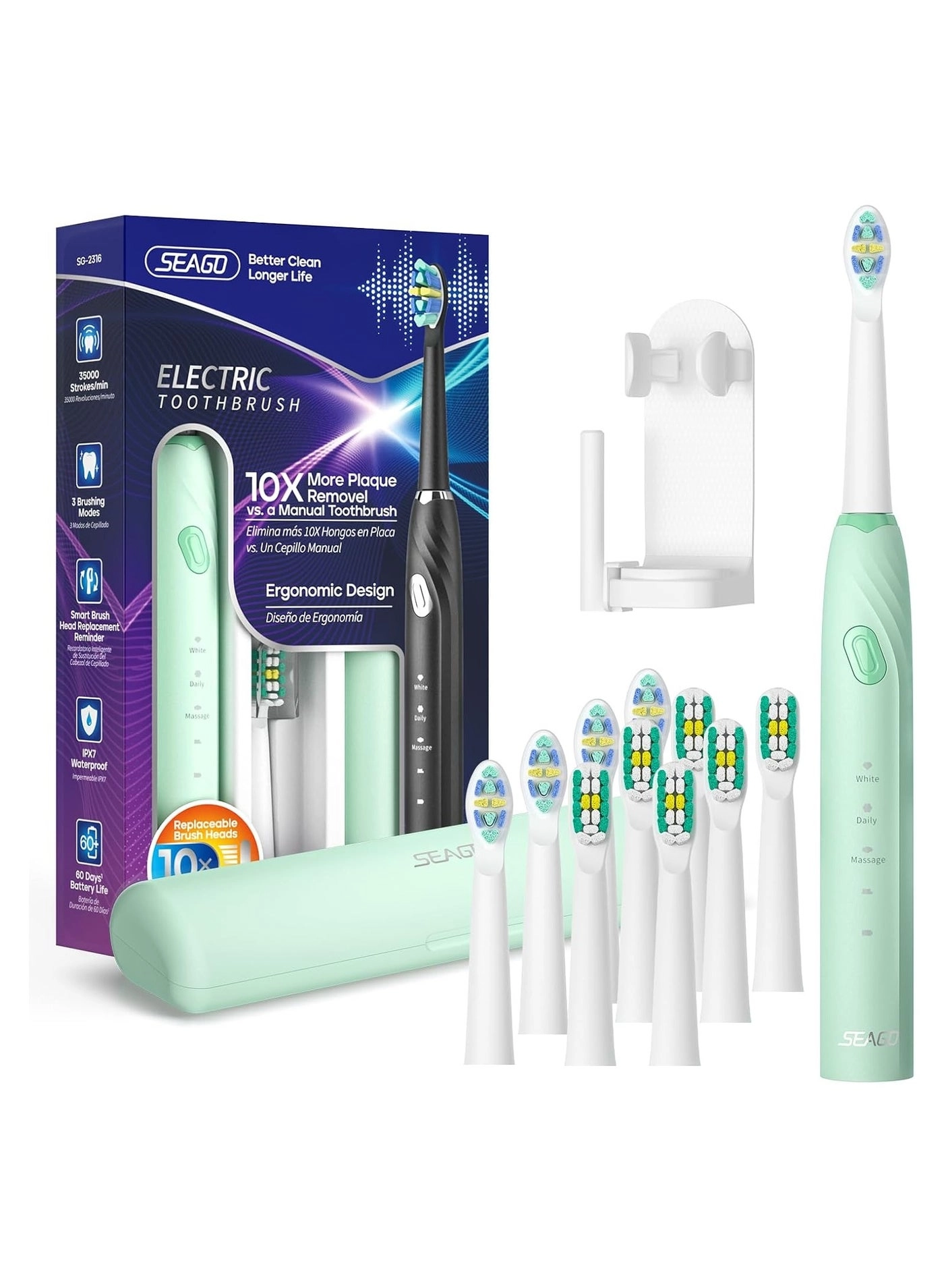 SG-2316 - 10 Brush Heads Travel Case Smart Timer