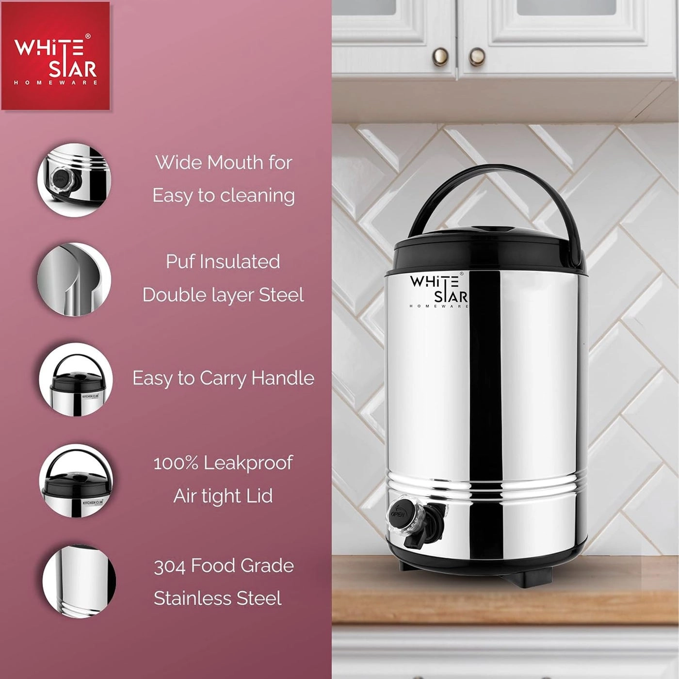 Stainless Steel Office Water Dispenser - 10L