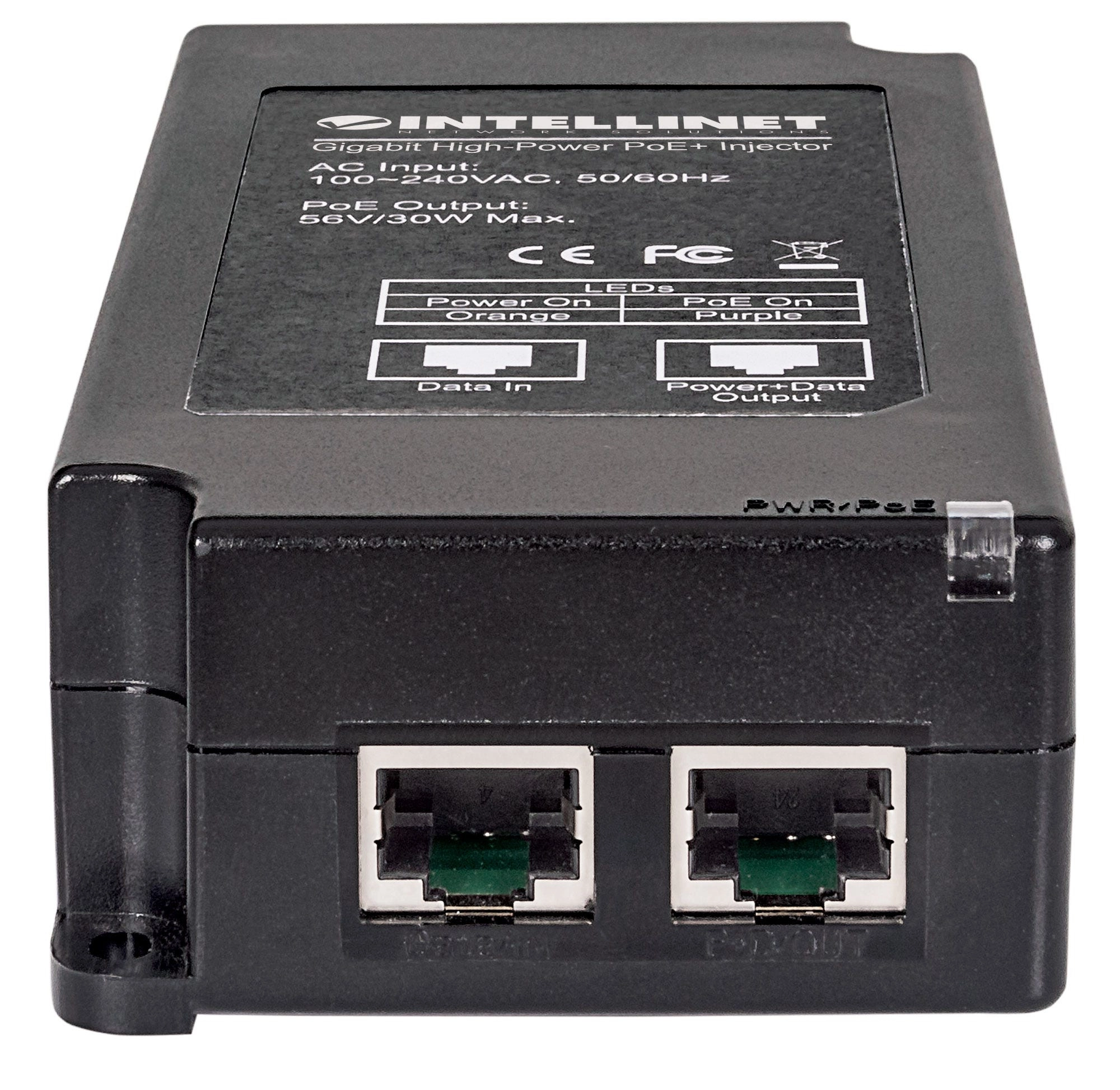 Industrial Gigabit High-Power PoE+ Injector - 45 – 56 V 30 W 1 x RJ45 IEEE 802.3af/at 10/100/1000Base-T