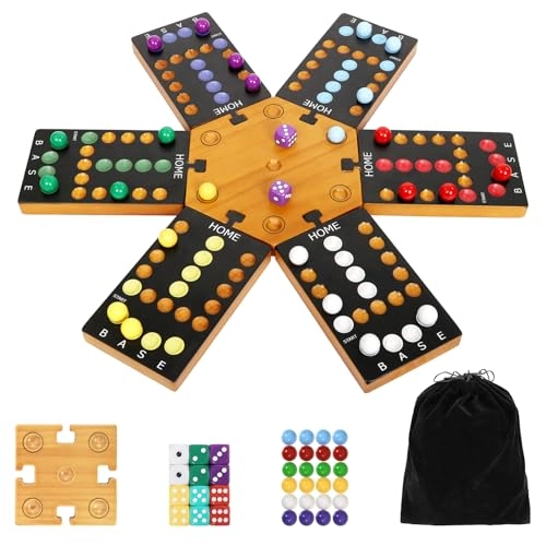 plusvivo Marble Board Game - Wooden Portable