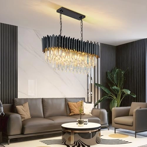 Crystal Pendant Light - 8 x E14 80x30 cm