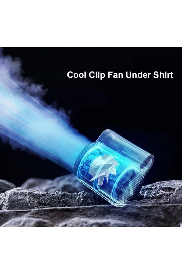 Portable Waist Clip Fan - 3 Speed USB Type-C Rechargeable Dual Head