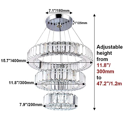 Crystal Ring Chandelier - Cool White (6000K-6500K)