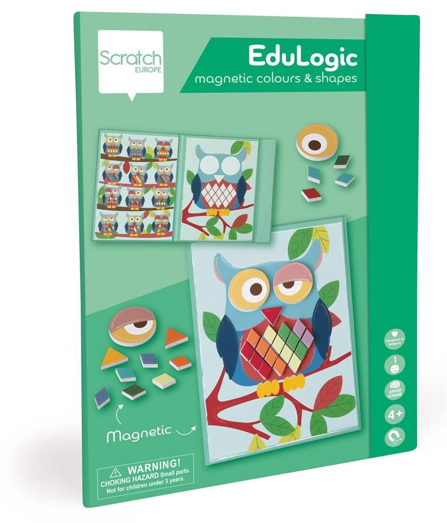 Scratch Europe Colours & Shapes/Owl Magnetic - 4 +