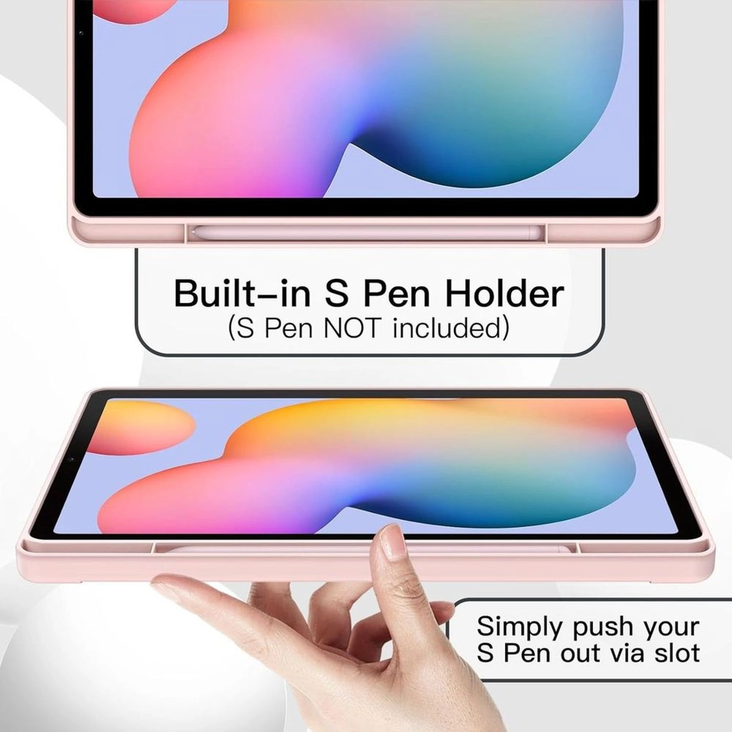 Trifold Stand Case with S Pen Slot for Samsung Galaxy Tab S6 Lite 10.4-inch