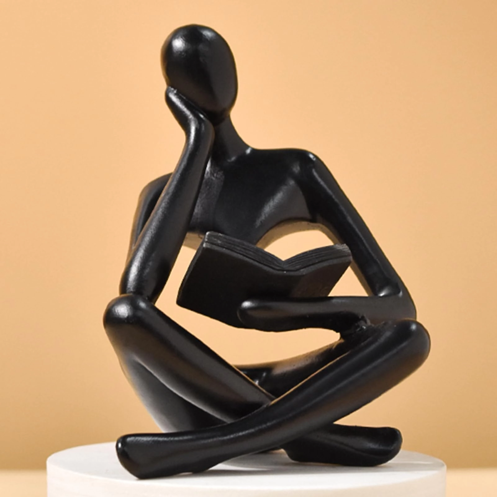 Reading Thinker Statue - Resin
