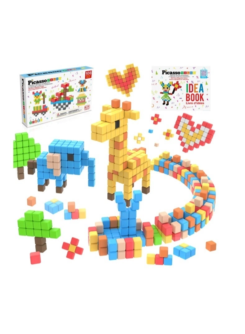 PicassoTiles Magnetic Cubes - 108 pcs