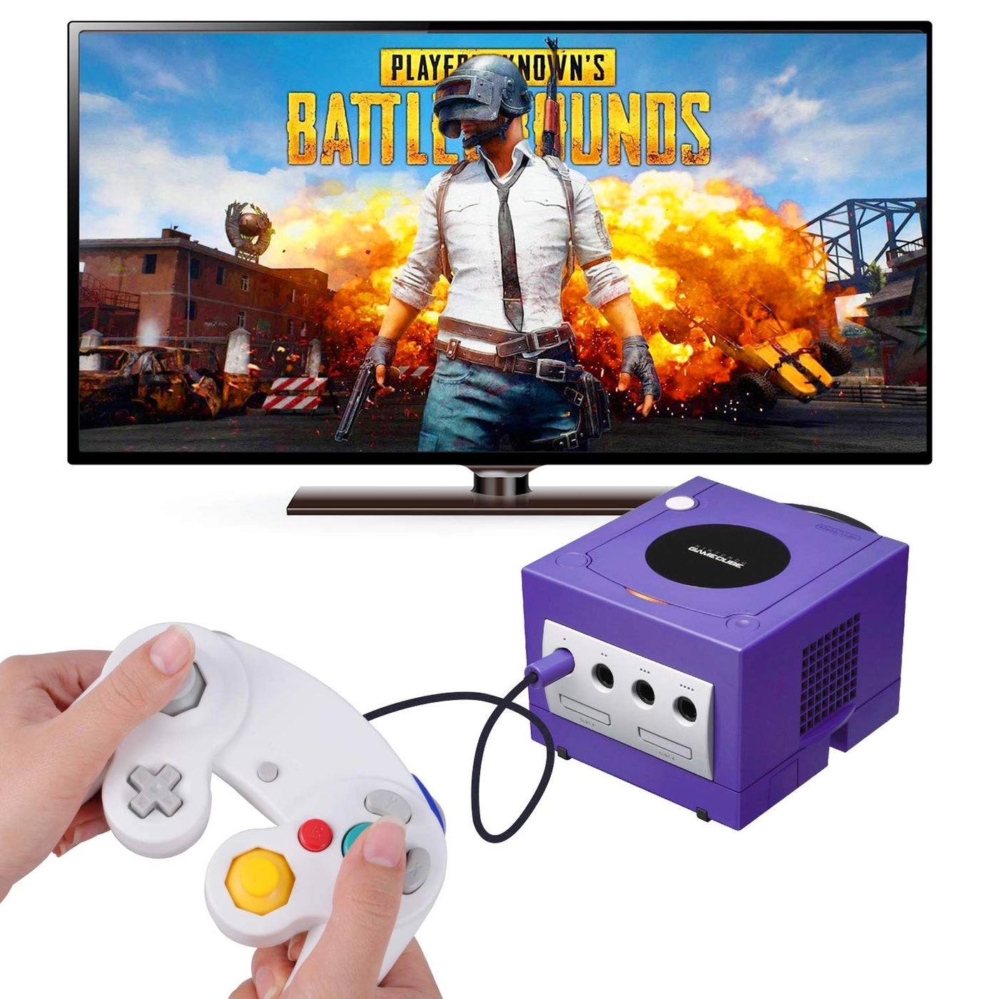 Classic Shock Joypad Wired Controller - Blue Pink Wii NGC Gamecube Game Cube Pack