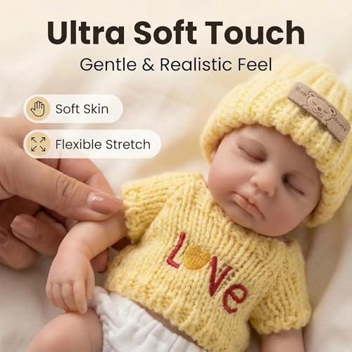 Reborn Baby Doll - 8 inch Full silicone Girl Ages 3+