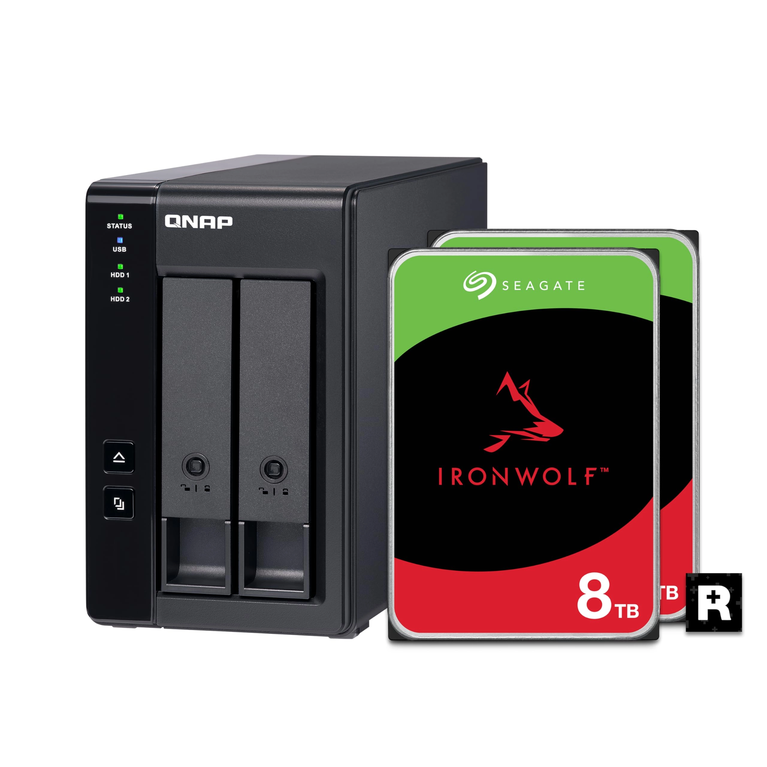 QNAP TR-002 - 2 Bay + IronWolf - 8 TB