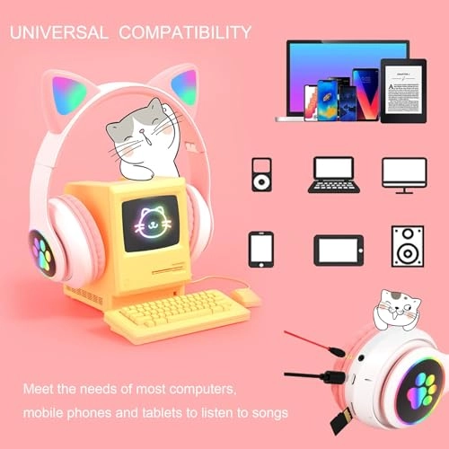 Kids Cat Ear Bluetooth Headphones Wireless Headphone