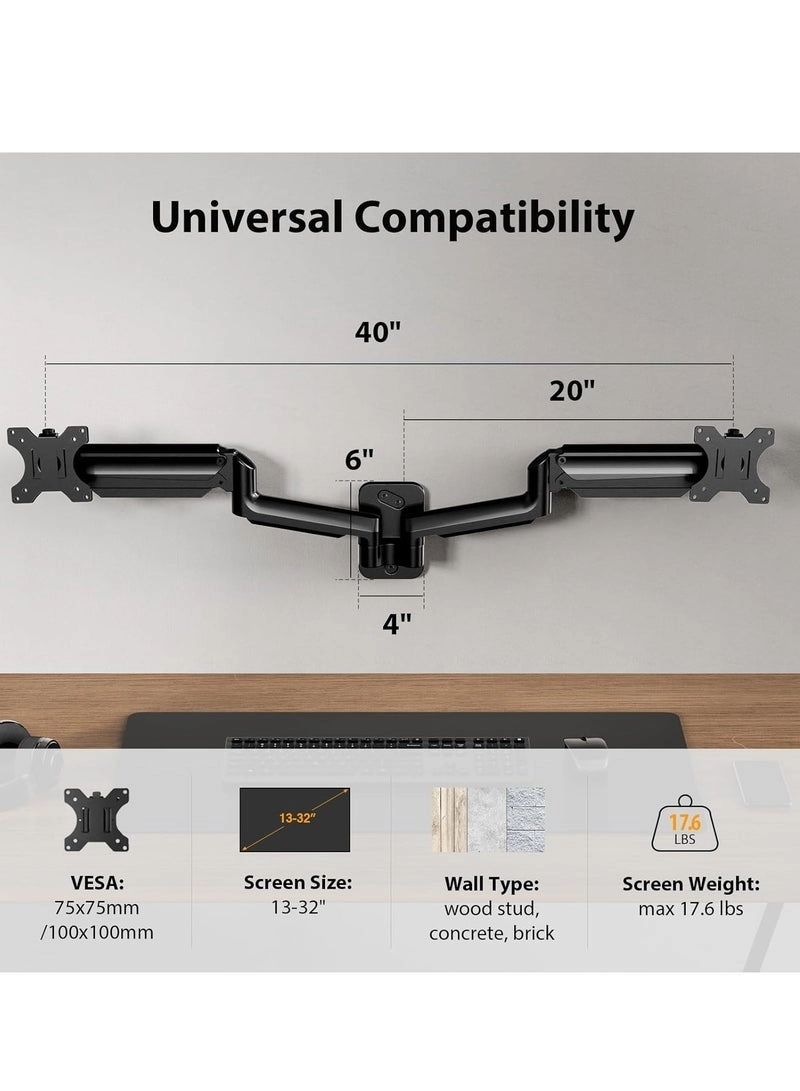 Dual Monitor Wall Mount - 2 17-32 inch 75x75/100x100mm