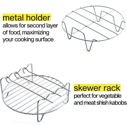 Cake Barrel + Pizza Pan + Metal Holder + Multi-Purpose Rack with Skewers + Silicone Mat