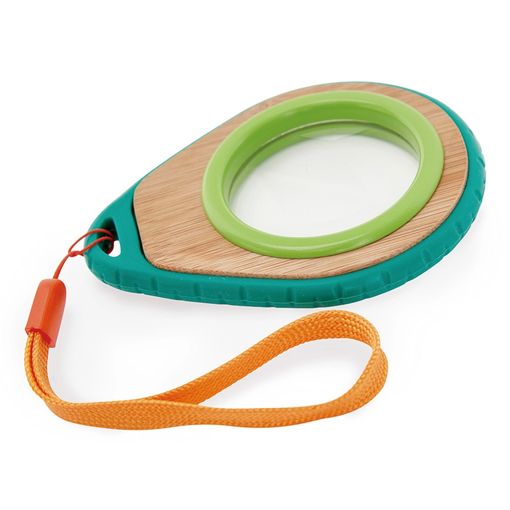 Hape Nature Detective Bamboo Magnifying Glass - 4x + Whistle - two tones