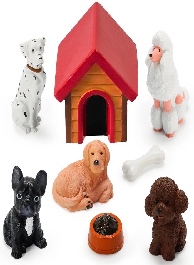 Rileryan Miniature Dogs House Figurines - 8PCS Tiny