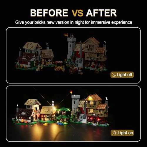LED Lighting Kit for LEGO Icons Medieval Town Square 10332 - Plastic