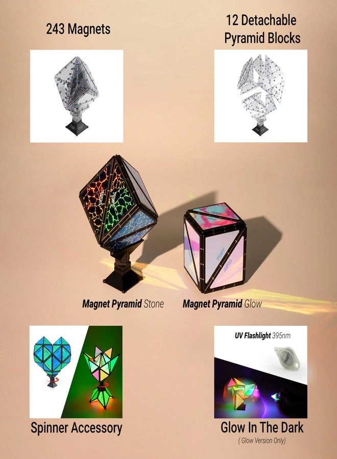 Magnet Pyramid Glow - 6 years+ 12 pieces