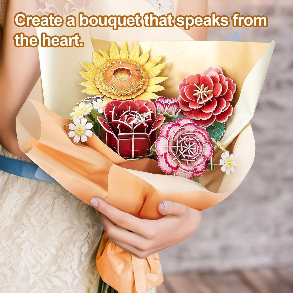 Carnation Flower Bouquet 3D Puzzle (527-W3300H) - 134 pcs
