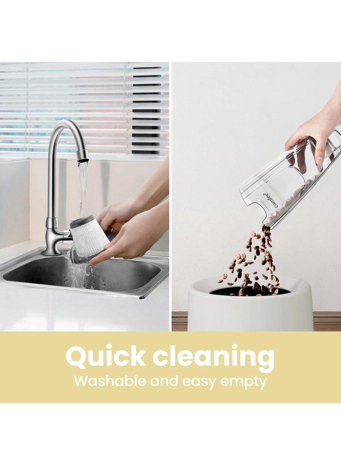 2-in-1 Handheld Stick Vacuum Cleaner - 600W 16000Pa 0.5L