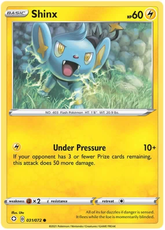 Pokémon Shinx 031/072 - 1 x + Toploader