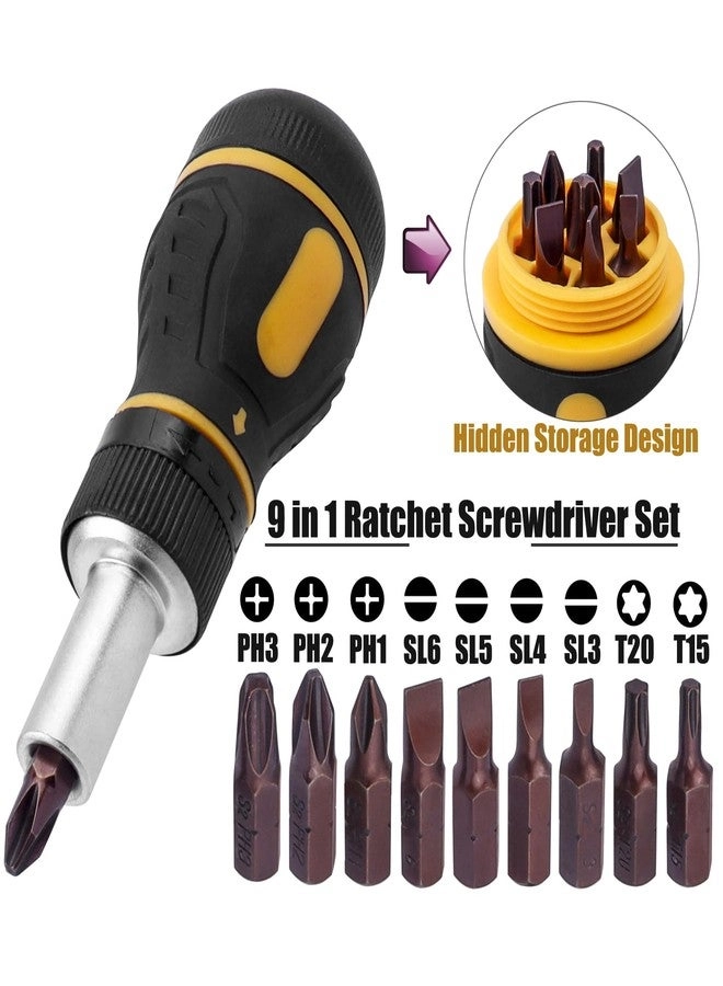 Ratchet Multi Screwdriver Multi-Bit Screwdriver (9 Pcs)