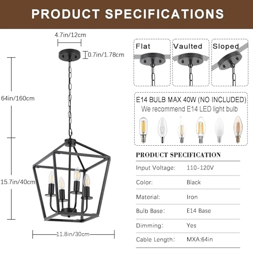 Industrial Chandelier Lamp - 160 cm