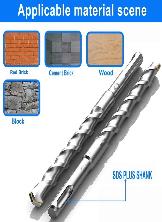 SDS Plus Drill Bits - YG8 Tungsten carbide 10-Piece 3/16" 1/4" 5/16" 3/8" 1/2"