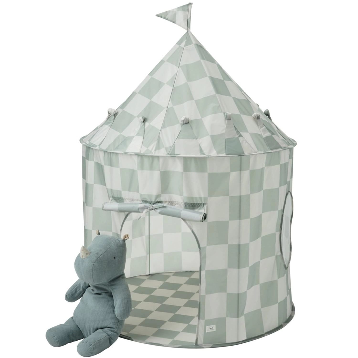 Kids Play Tent - 3ft wide 4ft tall Checkerboard Beige