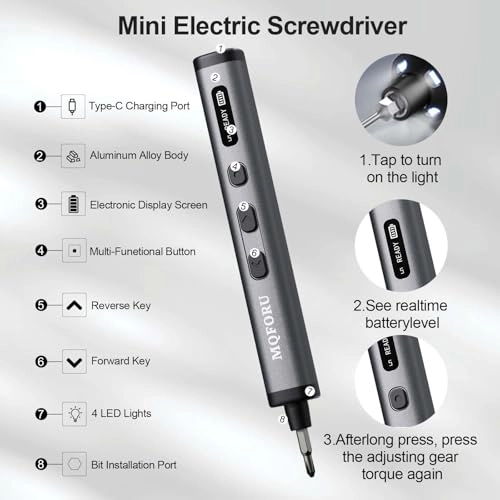 Mini Cordless Electric Screwdriver Kit - 350mAh