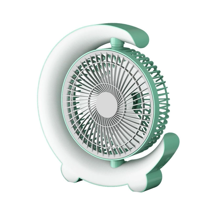 Portable Table Fan - 3-in-1 10W USB Rechargeable LED Ring Light