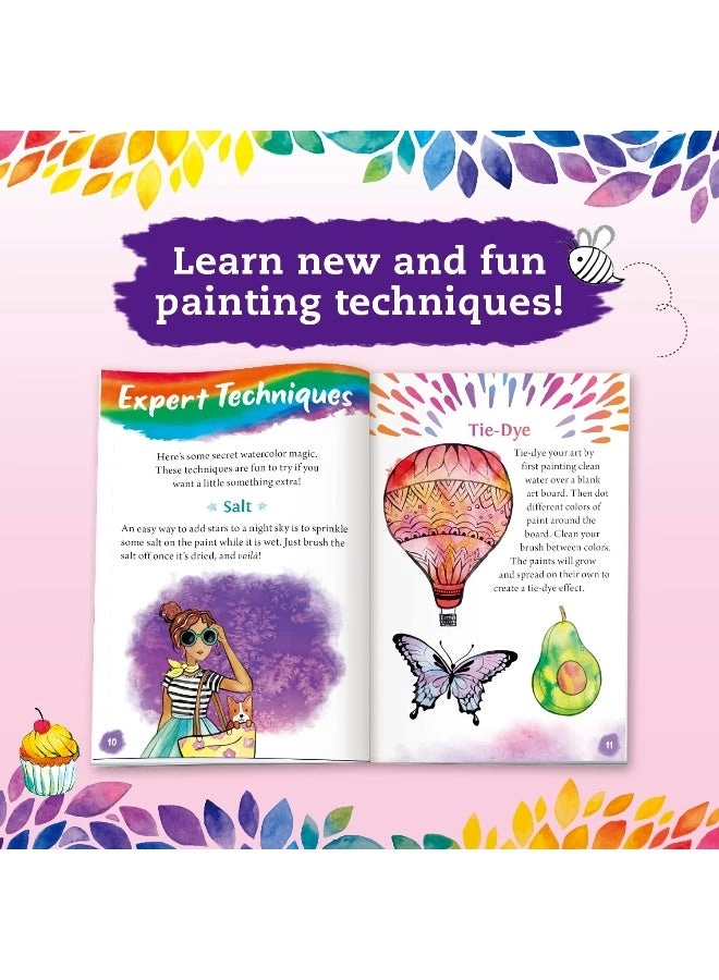 Watercolor Wishes - Watercolour paints, a booklet of beginner-friendly painting techniques, art cards and a brush
