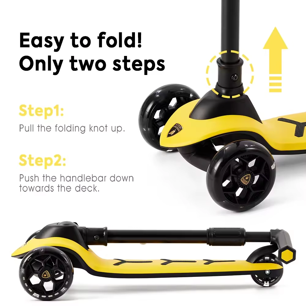 3-Wheel Kick Scooter – LED Foldable