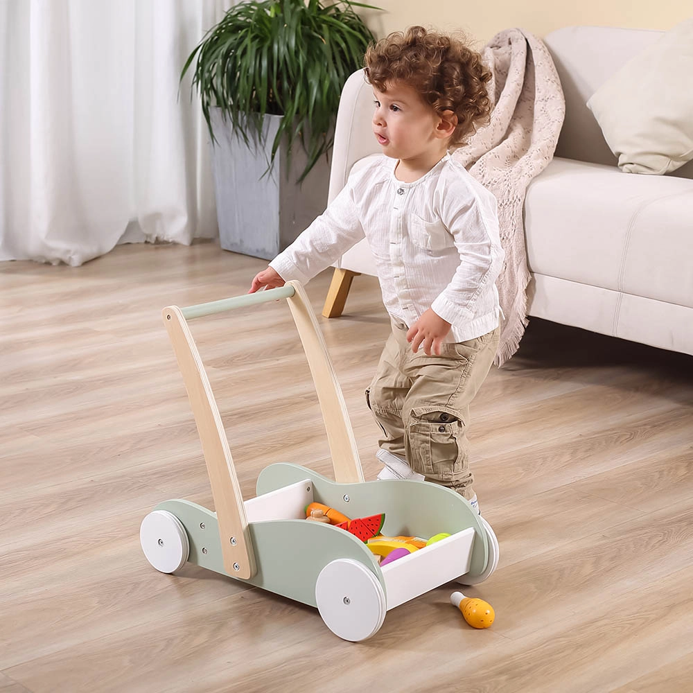 Wooden Baby Walker - 12 months+ Built-In Storage