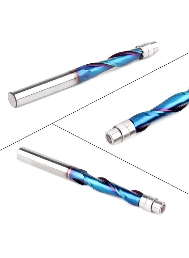 Up Down Compression Spiral Flush Trim Router Bit - 1/4 Inch Shank Solid Carbide Nano Coating
