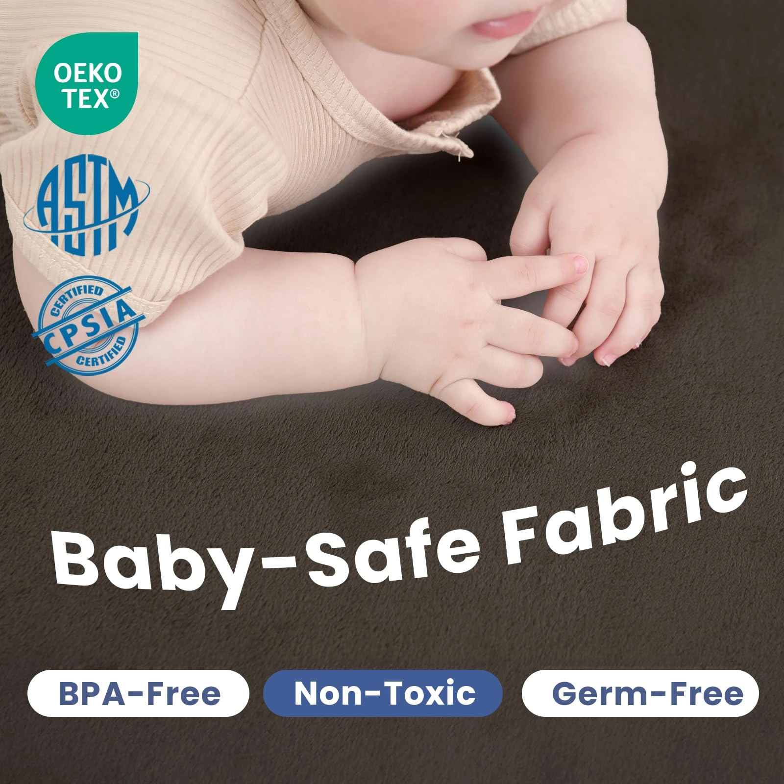 Baby Activity Play Mat - 79"x118" 1.3" Thick Cream
