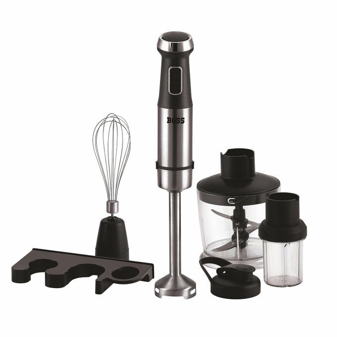 BOSS Stellar Hand Blender - Chopper jar To-go bottle cap AntiSplash Technology
