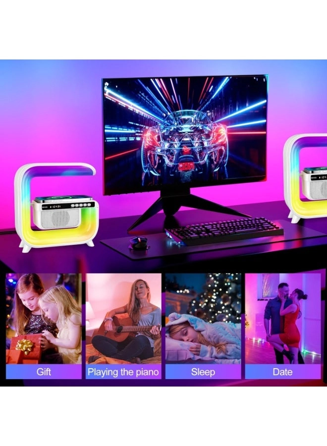 Smart Lamp Bluetooth Speaker - 15W Wireless Charging RGB