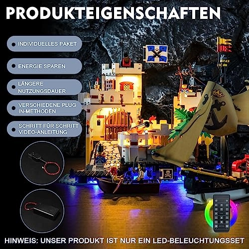 Lighting Kit for Lego 10320 Eldorado Fortress - Remote Control 5V