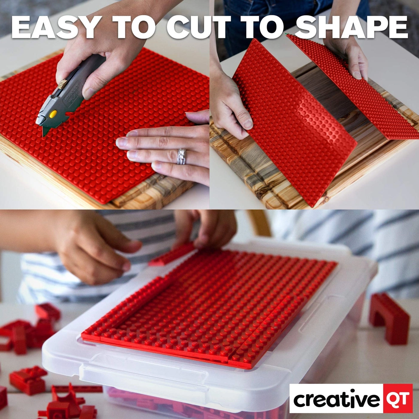 Peel-and-Stick Stackable Baseplates - 4 pcs