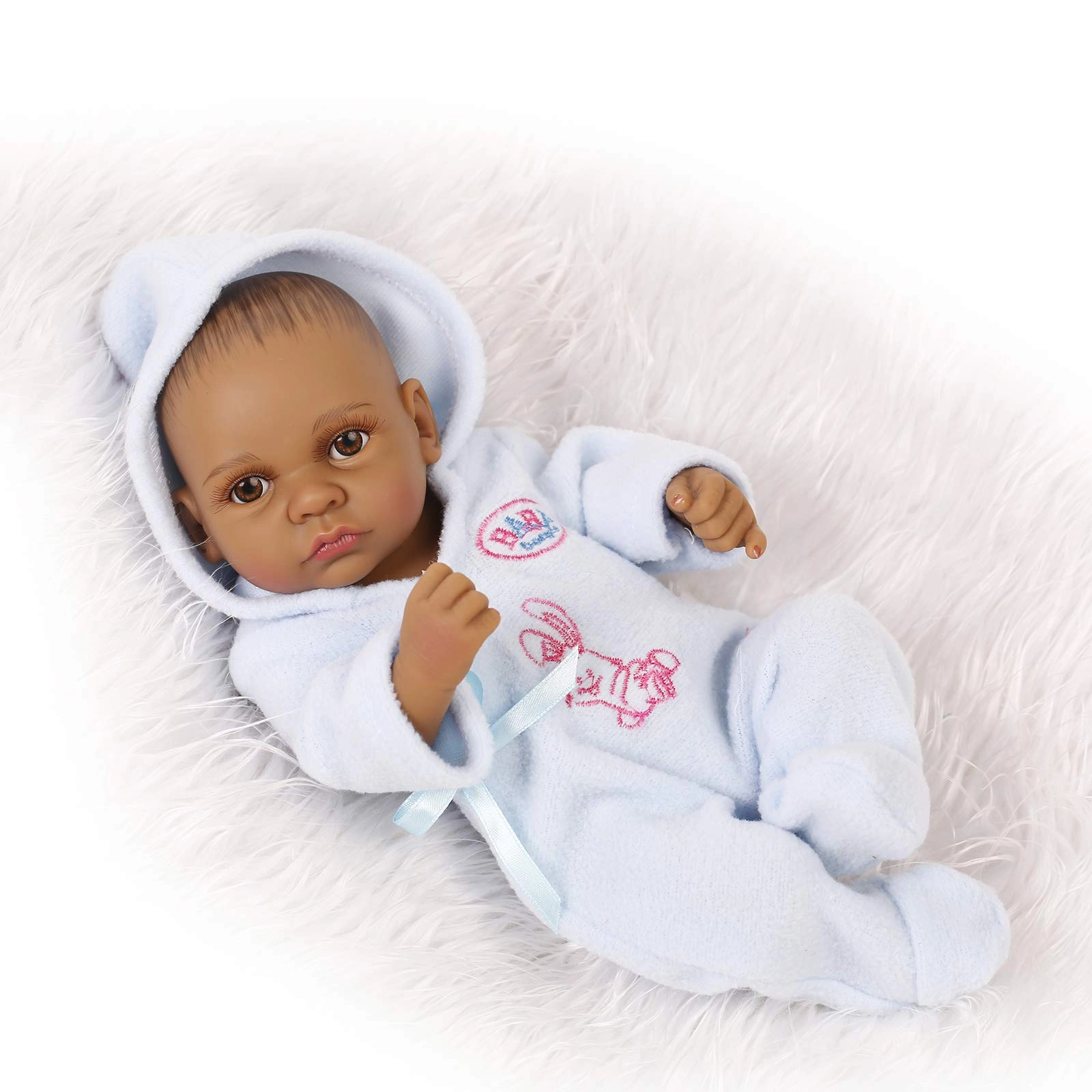 Reborn Baby Doll - 10 inch 28cm Silicone Vinyl African American