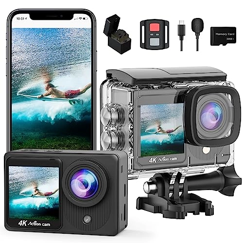 Dual Screen Sports Camera 4K30 32GB Bundle