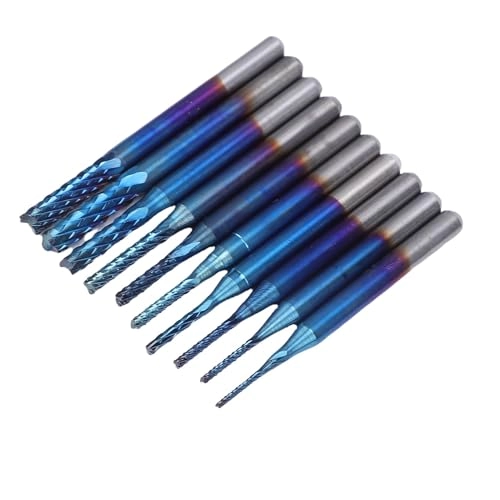 End Mill Set - 0.8-3mm 1/8in 10 pcs