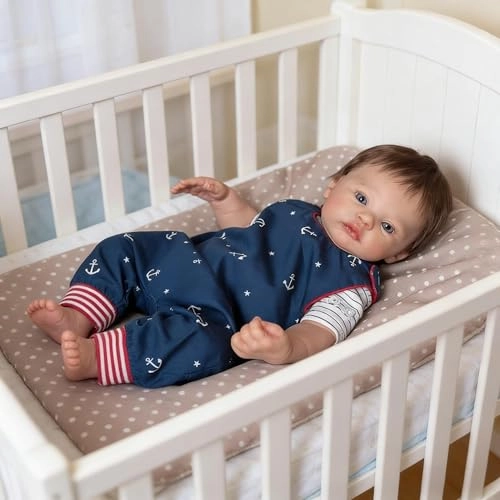 Meadow Reborn Baby Doll - 18 Inch Cotton Vinyl Blue Eyes