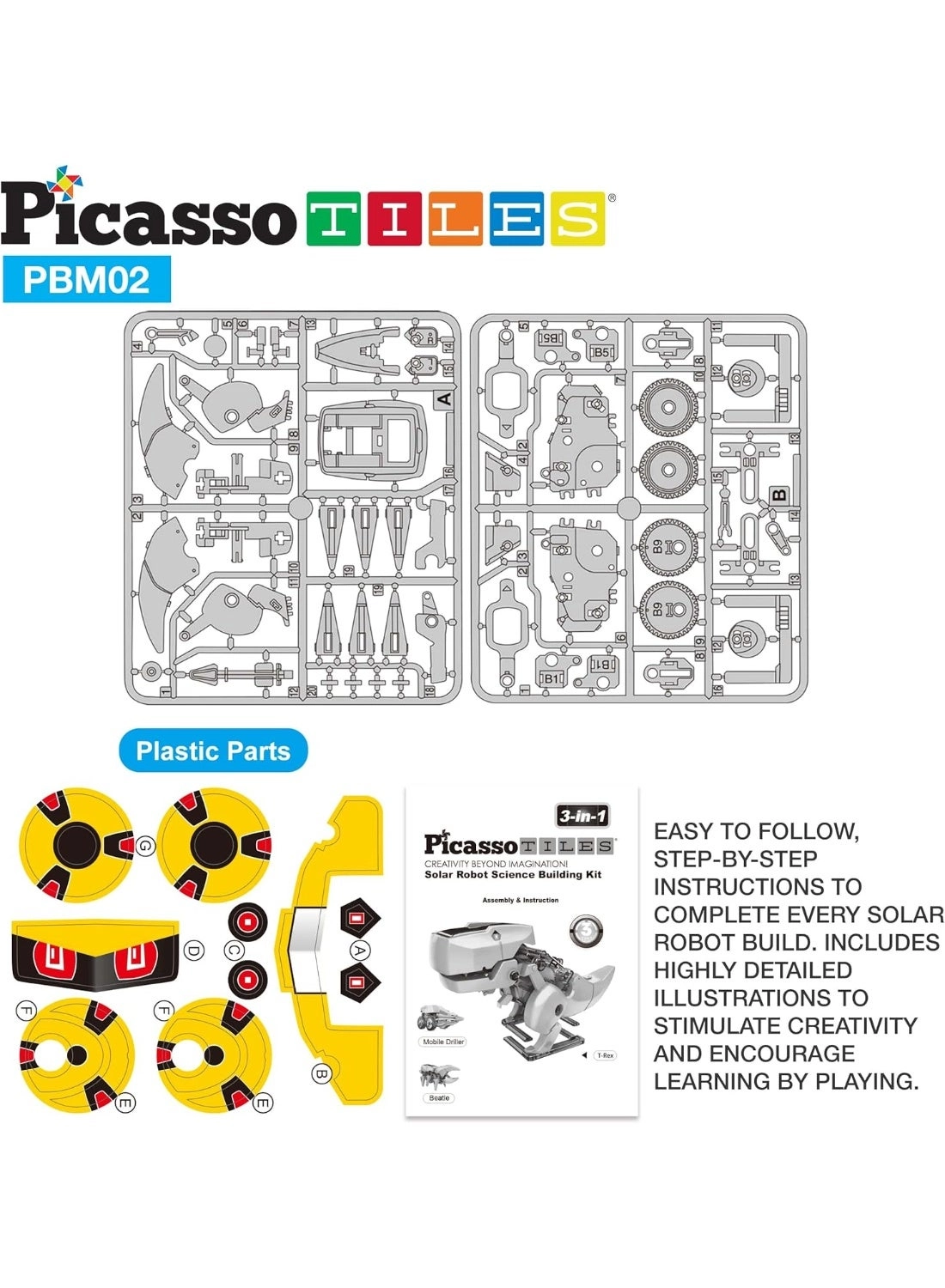 Solar Powered Robot - 3-in-1 Multicolor (PBM02)