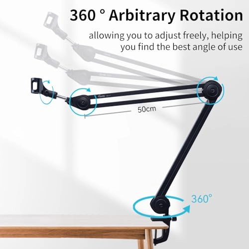 GMS-03 - Desktop Microphone Stand Adjustable Foldable Arm 50+50cm