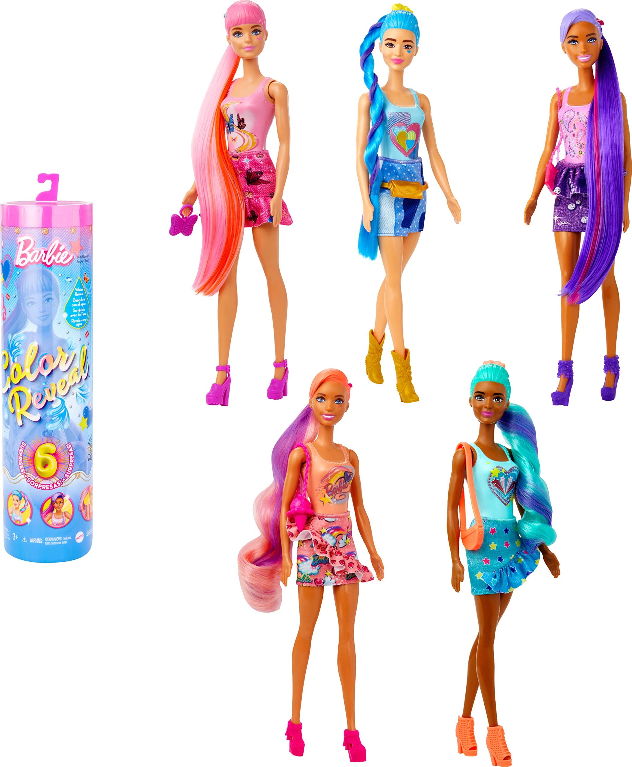 Barbie Totally Denim Series - Color Reveal Doll 6 Surprises Ages 3+