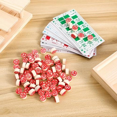 Russian Lotto - Over 3 Years 48 unique bingo cards 90 wooden playing pieces