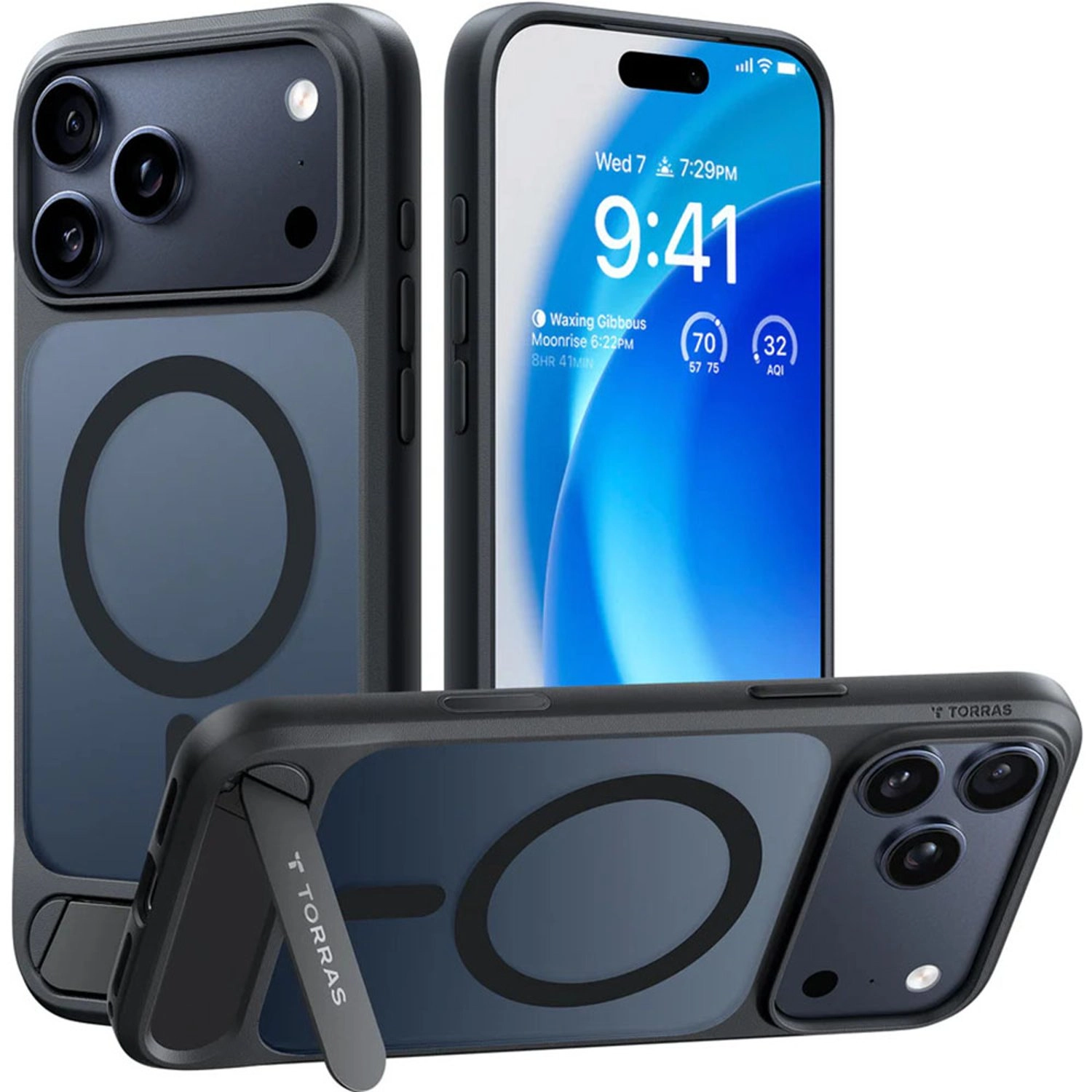 Torras Pstand Series Case TPE, TPU with MagSafe for iPhone 17 Pro