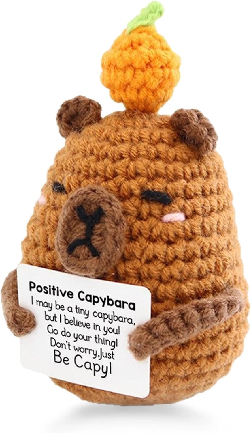 SQUISHCO Crochet Doll - 11 cm Handmade Brown Capybara