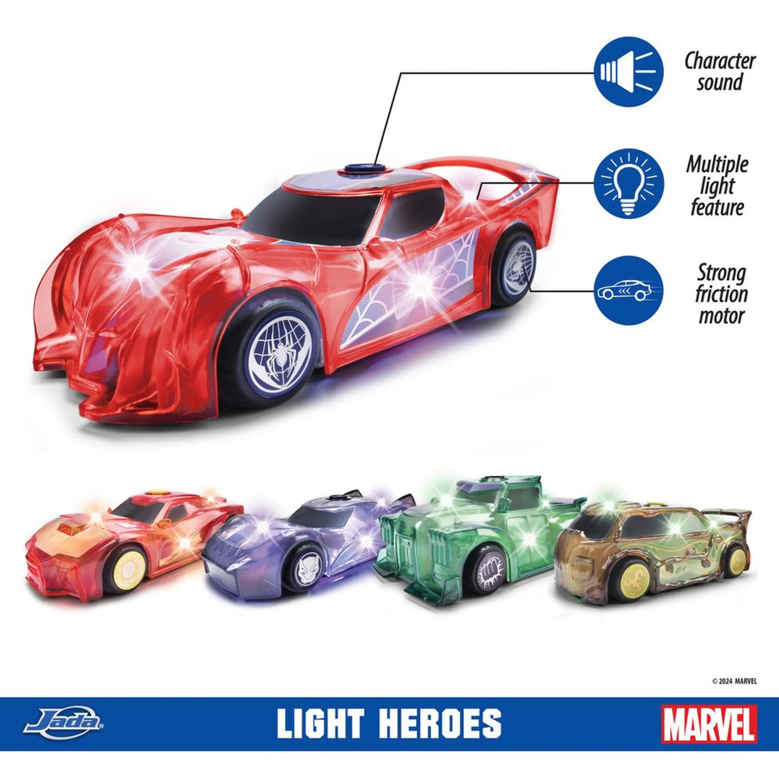Light Hero Spiderman Car - 15 cm